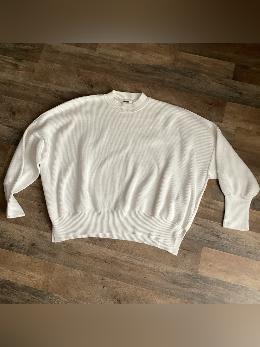Free People White Knit Crewneck Sweater - Women